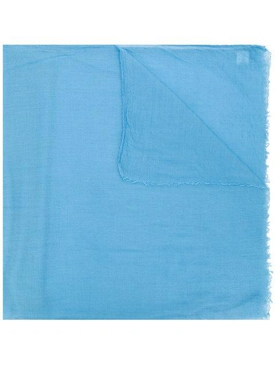 Faliero Sarti Frayed-hem Scarf In Blue