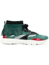 Valentino Garavani Heroes Embroidered Sneakers In Green