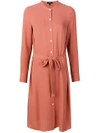 Theory Belted Shirt Dress - Neutrals In Nude & Neutrals
