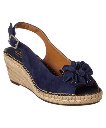 clarks blue wedge sandals