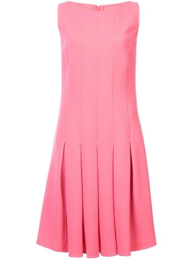 Oscar De La Renta Panelled Pleated Dress - Pink