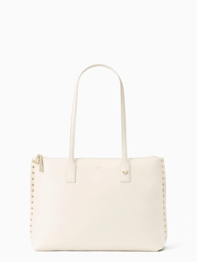 Kate Spade On Purpose Studded Leather Tote In Bleach Bone