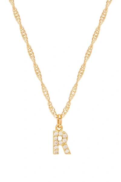 Frasier Sterling R Initial Necklace In Gold