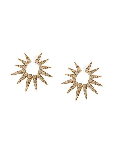 Oscar De La Renta Sea Urchin Large Earrings In Metallic