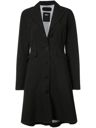 Yang Li Single Breasted Flared Coat In Black