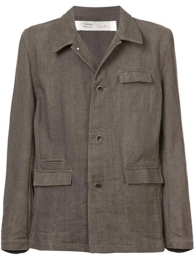 Individual Sentiments Military Style Woven Jacket In Grey