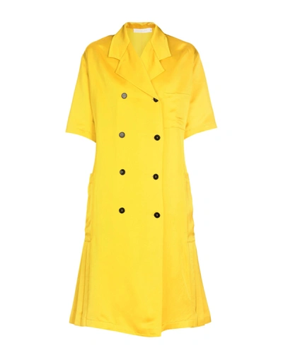 Victoria Beckham Overcoats In Yellow