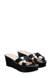 Stuart Weitzman Avenue 65 Flatform Wedge Slide Sandal In Black