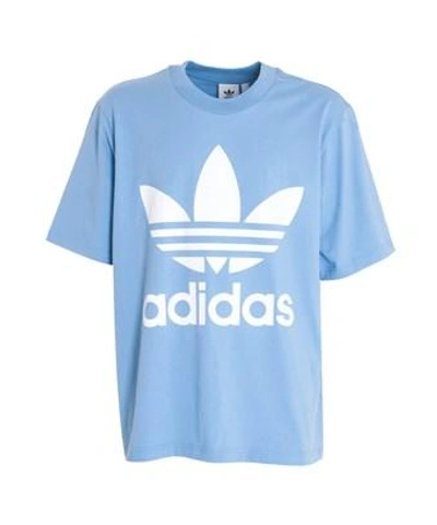 Adidas Originals Adidas Men's Light Blue Cotton T-shirt | ModeSens
