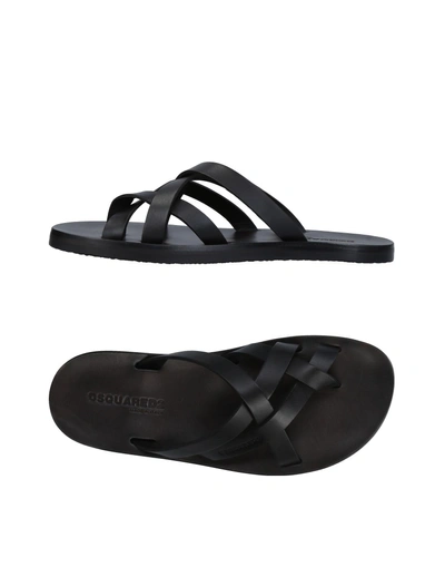 Dsquared2 Flip Flops In Black