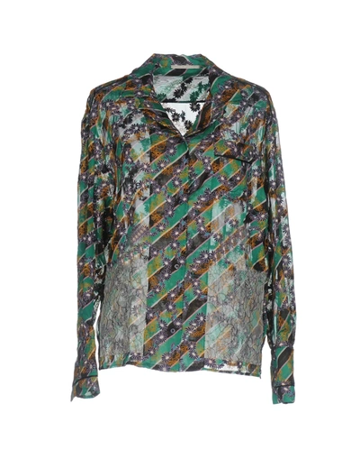 Marco De Vincenzo Floral Shirts & Blouses In Green