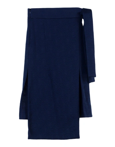 Marni 3/4 Length Skirt In Dark Blue