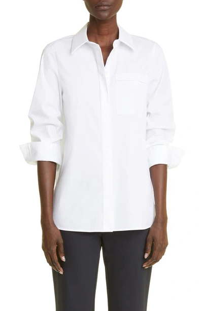Lafayette 148 Ruxton Button-up Shirt In White
