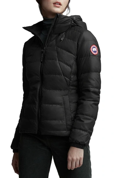 Canada Goose Abbott Packable Hooded 750 Fill Power Down Jacket In Black - Noir