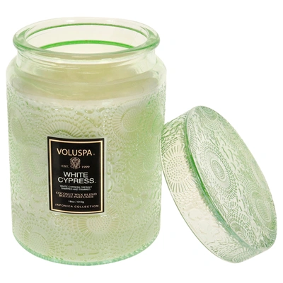 Voluspa White Cypress - Large By  For Unisex - 18 oz Candle In Green