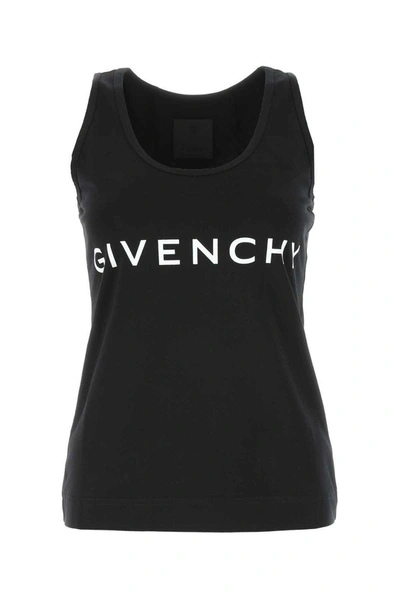 Givenchy Logo Printed Tank Top In Nero