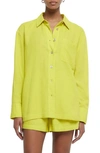 River Island Oversize Button-up Shirt In Yellow