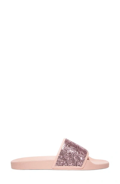 Stuart Weitzman Glitter Pool Slide Sandal In Pink