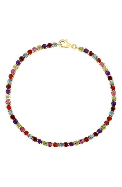 Effy 14k Yellow Gold Semiprecious Stone Tennis Bracelet In Gold Multi