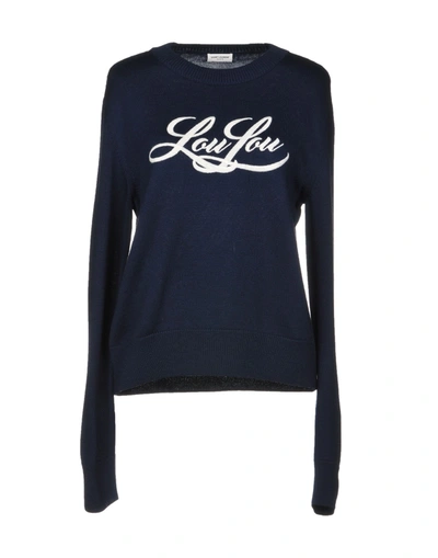 Saint Laurent Sweaters In Dark Blue