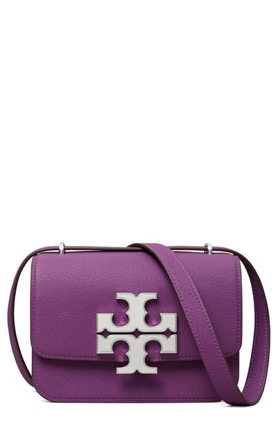 Tory Burch Small Eleanor Pebble Leather Convertible Shoulder Bag In Wild Thistle / Silver