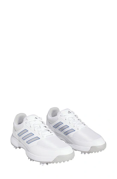 Adidas Golf Tech Response 3.0 Golf Shoe In White/ Silver/ Blue