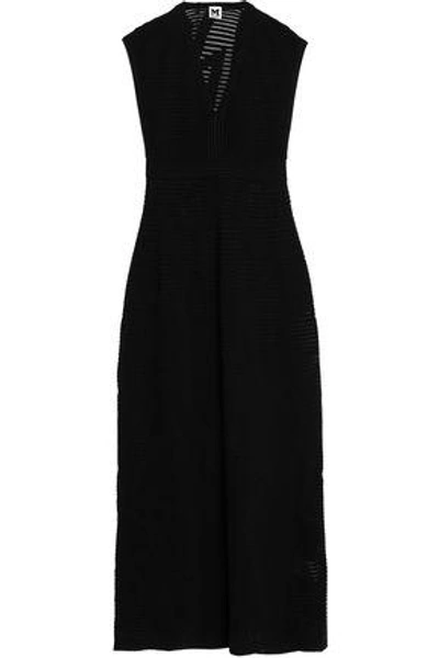 M Missoni Woman Ribbed-knit Maxi Dress Black