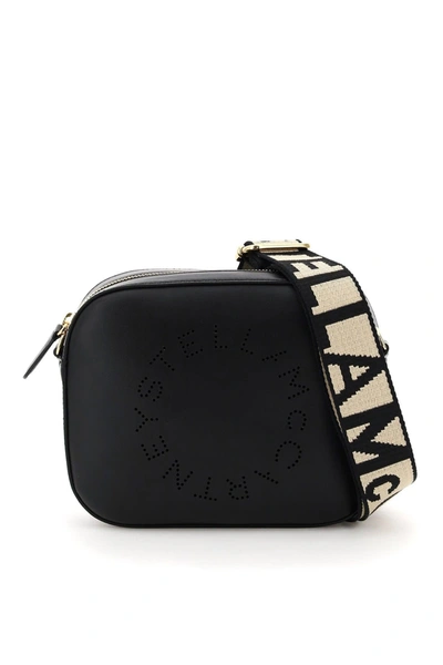 Stella Mccartney Camera Bag With Perforated Stella Logo In Black (black)