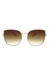 Bcbg 58mm Square Satellite Sunglasses In Shiny Light Gold