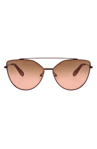 Bcbg 60mm Metal Browline Cat Eye Sunglasses In Demi