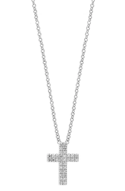 Effy Sterling Silver Pavé Diamond Cross Pendant Necklace