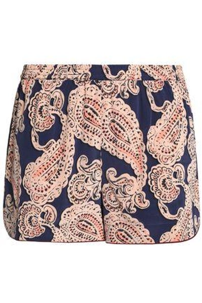 Stella Mccartney Woman Poppy Snoozing Printed Stretch-silk Pajama Shorts Peach