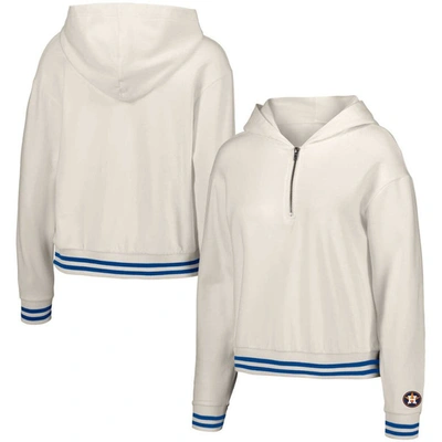 Lusso White Houston Astros Magnolia Tri-blend Quarter-zip Hoodie