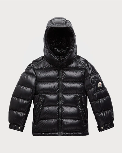 Moncler Kids' New Maya Hooded Down Puffer Jacket In 999 Black