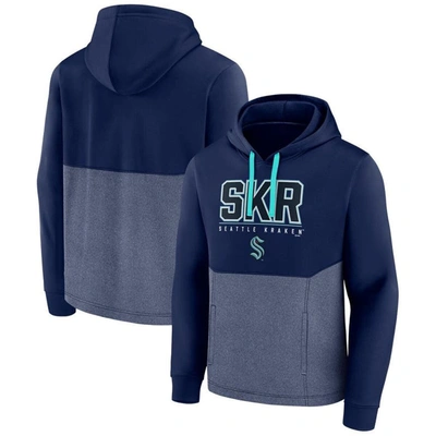 Fanatics Branded Deep Sea Blue Seattle Kraken Successful Tri-blend Pullover Hoodie