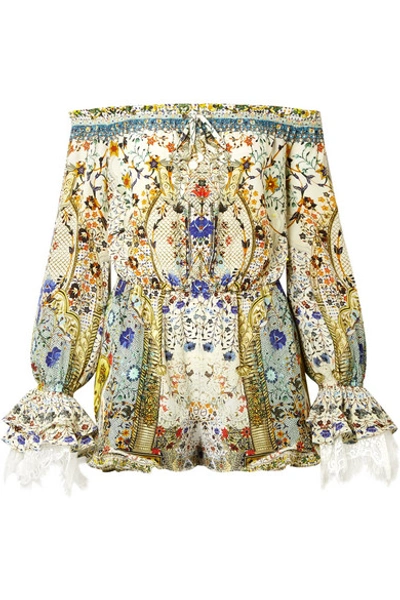 Camilla Embellished Printed Silk Crepe De Chine Playsuit In The Butterfly Effect