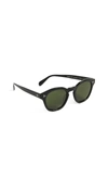 Oliver Peoples Boudreau L.a. Mirrored Round Acetate Sunglasses In Black