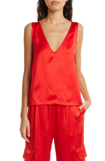 Stine Goya Eleanor Sleeveless Satin Top In Red