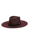 Rag & Bone Florence Wool Fedora Hat In Oxblood