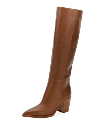Gianvito Rossi Leather To-the-knee Boot In Brown