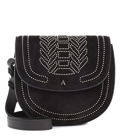 Altuzarra Ghianda Saddle Suede Shoulder Bag In Black