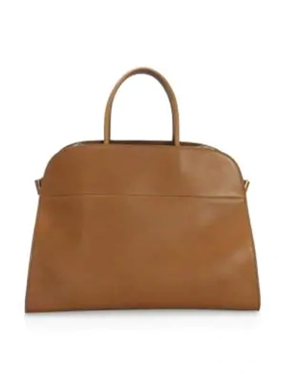 The Row Margaux 17 Bag In Saddle Leather In Saddle Brown