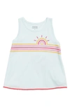 Harper Canyon Kids' Fringe Trim Swing Tank In Blue Saltwater Rainbow Horizon