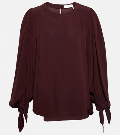 Chloé Dark Purple Silk Blouse