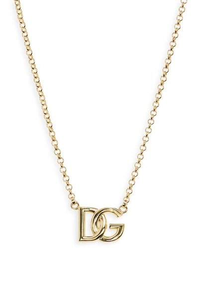 Dolce & Gabbana Dg Logo Embellished Necklace In Silver