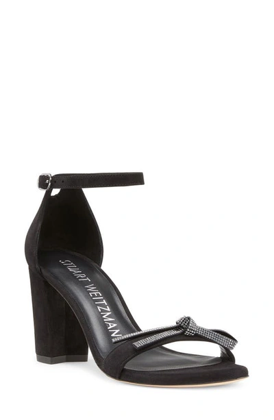 Stuart Weitzman Nearlynude Ankle Strap Sandal In Black