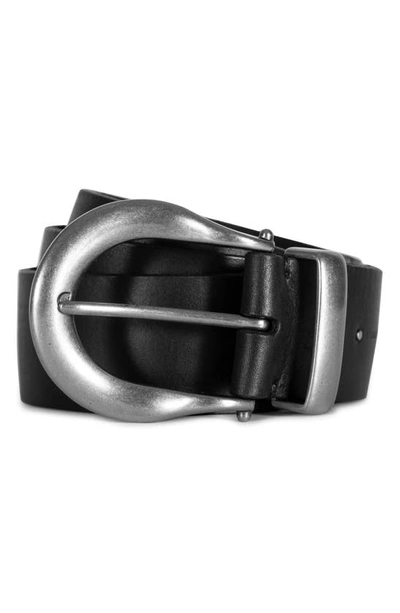 Dakota Leather Hexagon Link Belt BLACK/WARM BRASS
