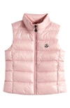 Moncler Kids' Ghany Nylon Down Vest In Medium Pink