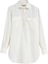 Burberry Silk Tunic Shirt In White