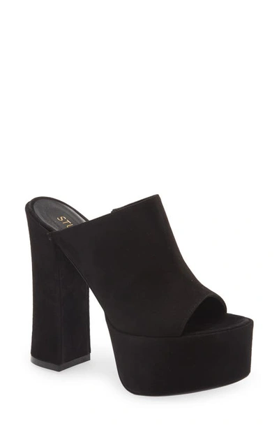 Stuart Weitzman Skyhigh 145 Platform Slide Sandal In Black